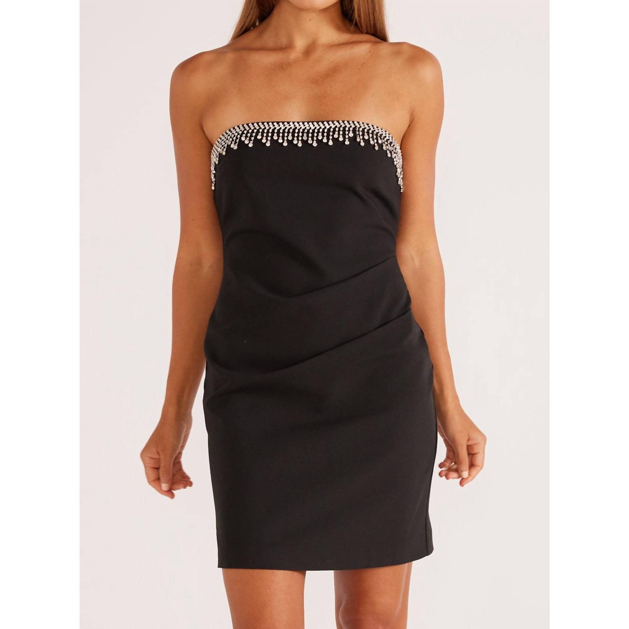 New Minkpink Krystal Mini Dress In Black